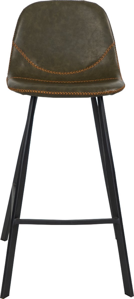 Bronx71 Industriële Barkruk Logan Olijf Leer Eco-leer 70 Cm. - Groen