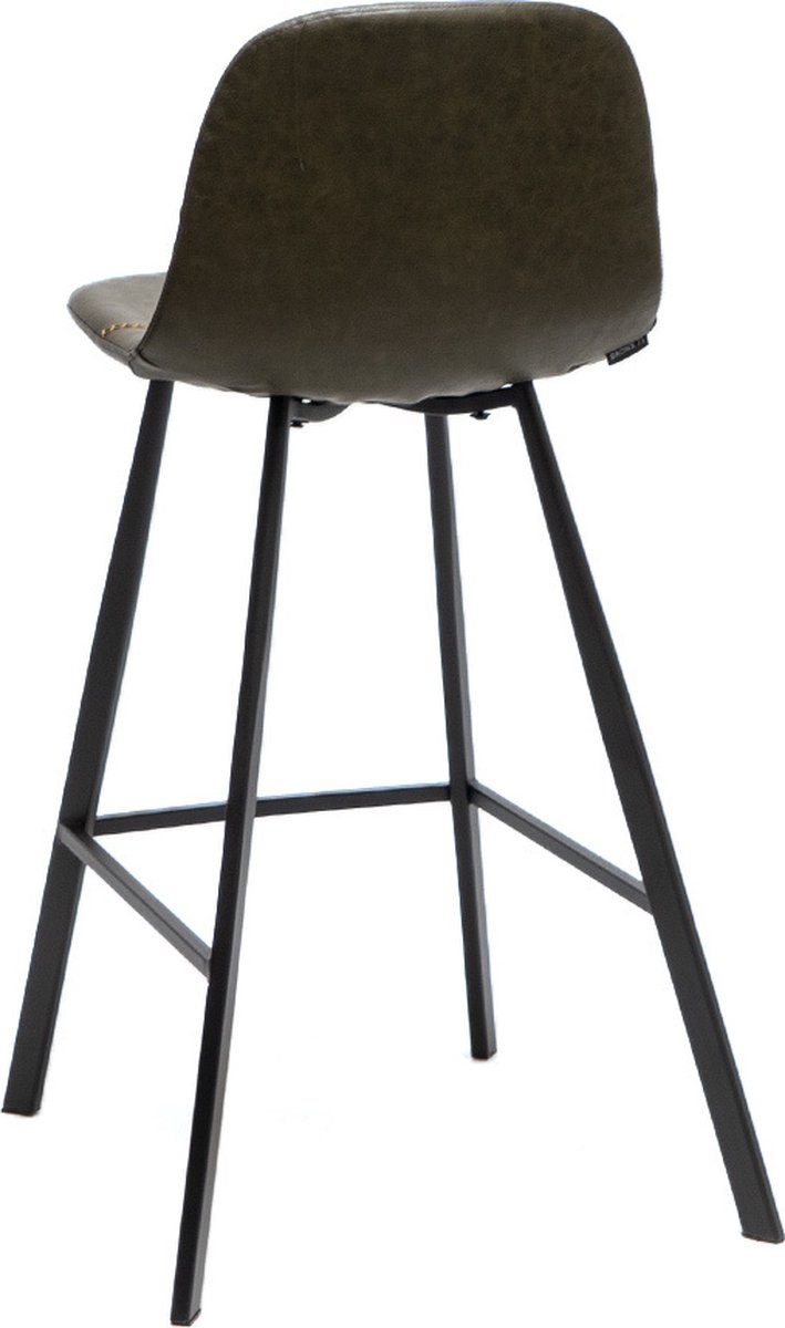 Bronx71 Industriële Barkruk Logan Olijf Leer Eco-leer 70 Cm. - Groen