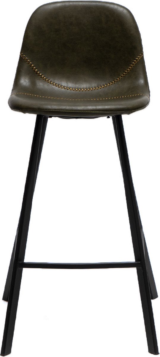 Bronx71 Industriële Barkruk Logan Olijf Leer Eco-leer 70 Cm. - Groen