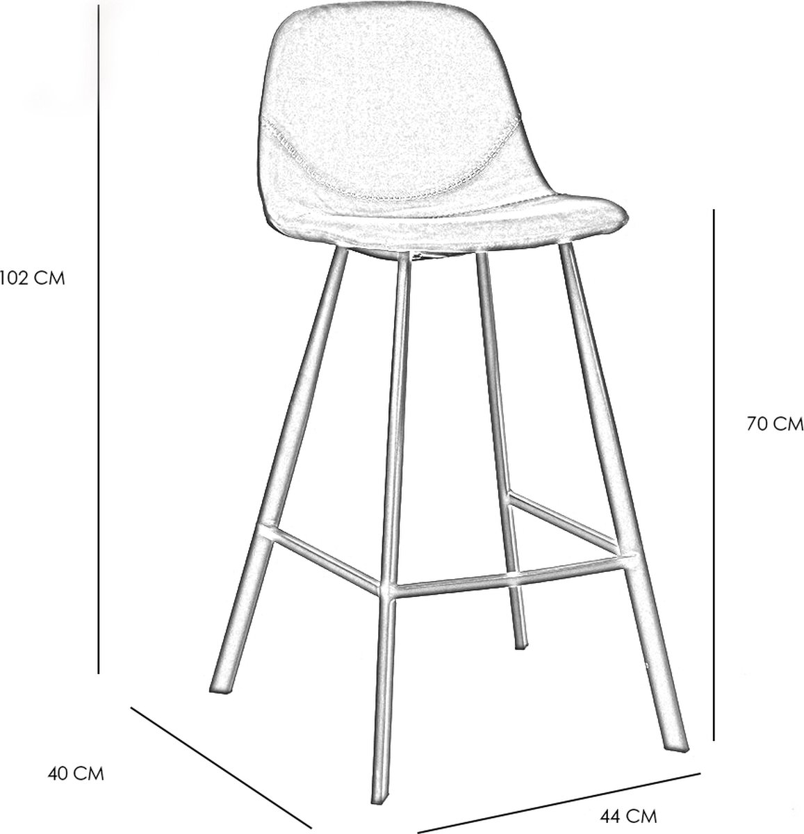 Bronx71 Industriële Barkruk Logan Olijf Leer Eco-leer 70 Cm. - Groen