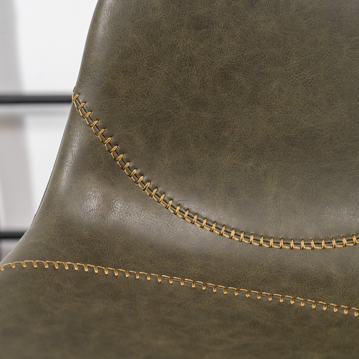 Bronx71 Industriële Barkruk Logan Olijf Leer Eco-leer 70 Cm. - Groen