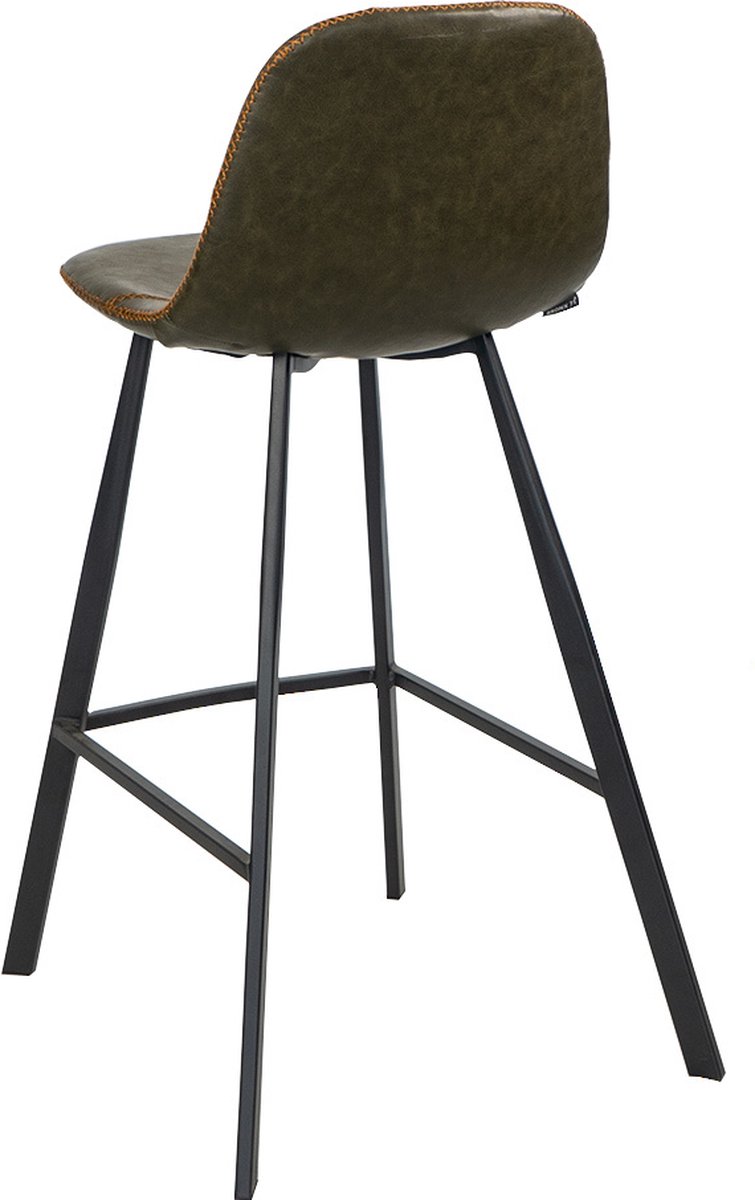 Bronx71 Industriële Barkruk Logan Olijf Leer Eco-leer 70 Cm. - Groen