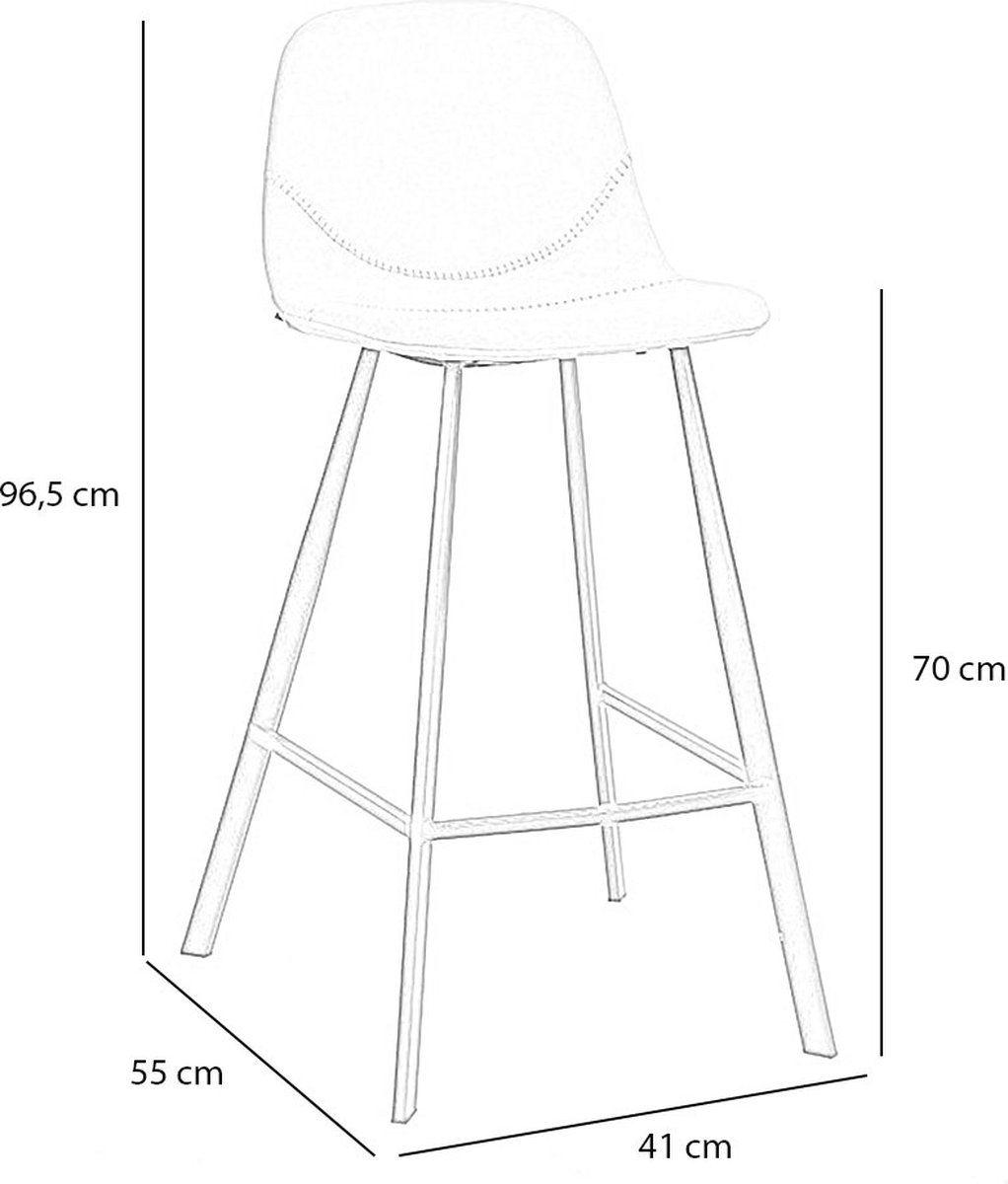 Bronx71 Industriële Barkruk Logan Olijf Leer Eco-leer 70 Cm. - Groen