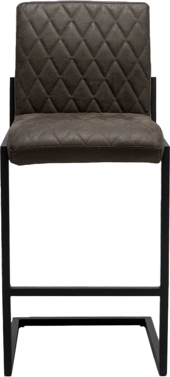 Bronx71 Industriële Barkruk Diamond Antraciet Leer 79 Cm. - Grijs