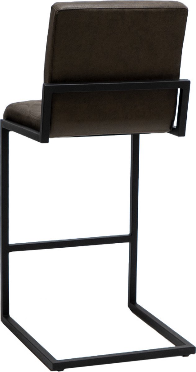 Bronx71 Industriële Barkruk Diamond Antraciet Leer 79 Cm. - Grijs