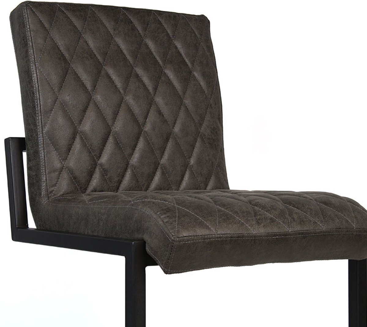 Bronx71 Industriële Barkruk Diamond Antraciet Leer 79 Cm. - Grijs
