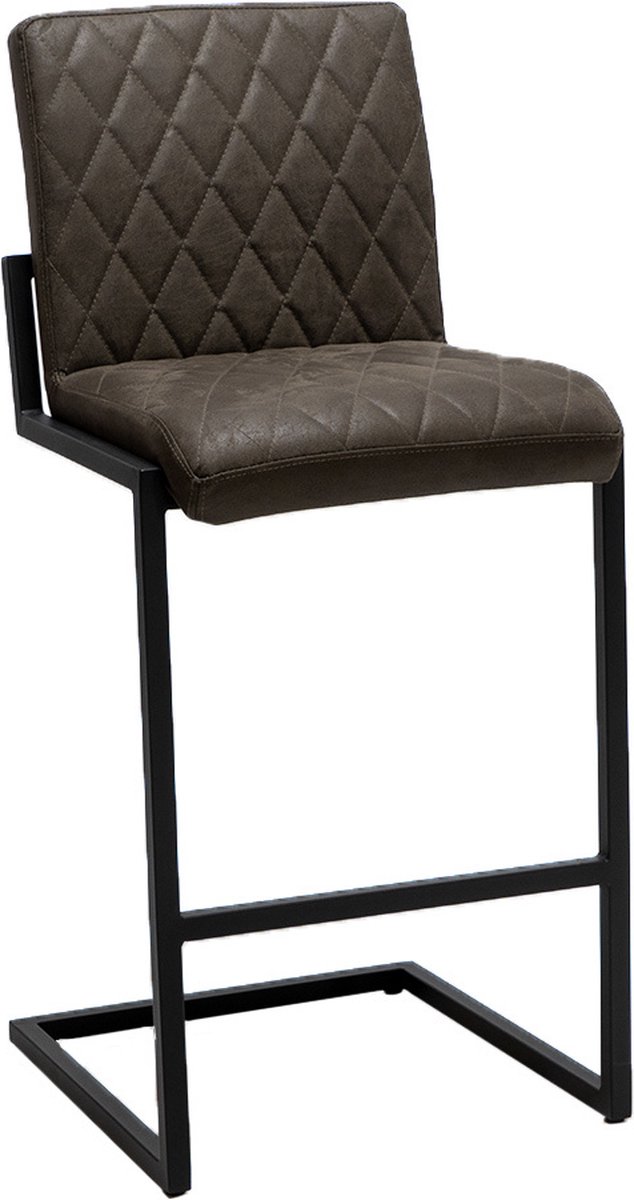Bronx71 Industriële Barkruk Diamond Antraciet Leer 79 Cm. - Grijs
