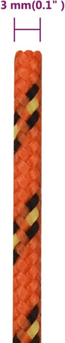Vidaxl Boottouw 3 Mm 500 M Polypropyleen - Oranje