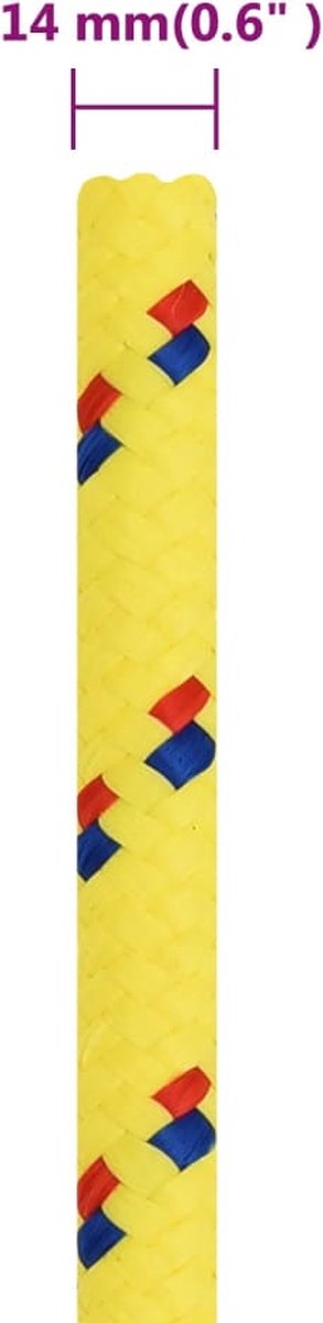 Vidaxl Boottouw 14 Mm 250 M Polypropyleen - Geel