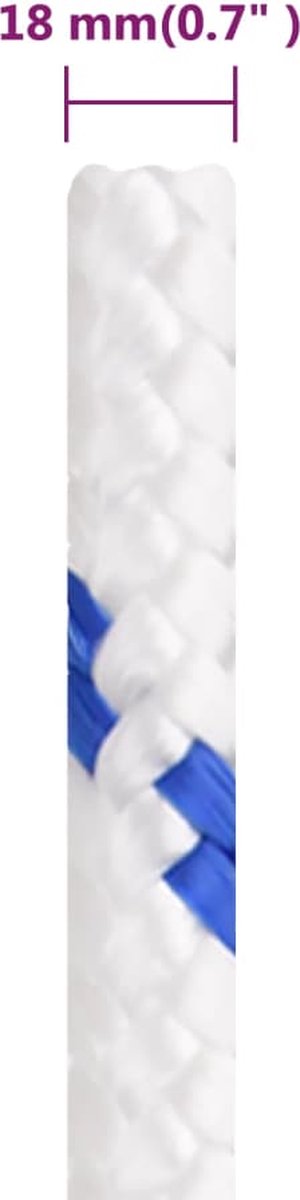 Vidaxl Boot Touw 18 Mm 25 M Polypropyleen Wit