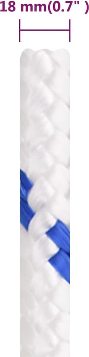 Vidaxl Boot Touw 18 Mm 25 M Polypropyleen Wit