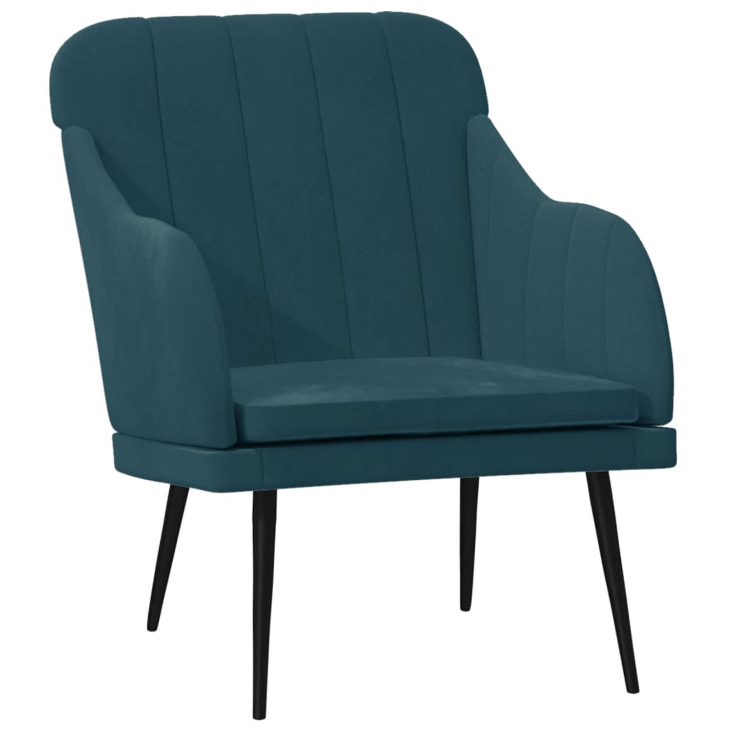 Vidaxl Fauteuil 63x76x80 Cm Fluweel - Blauw