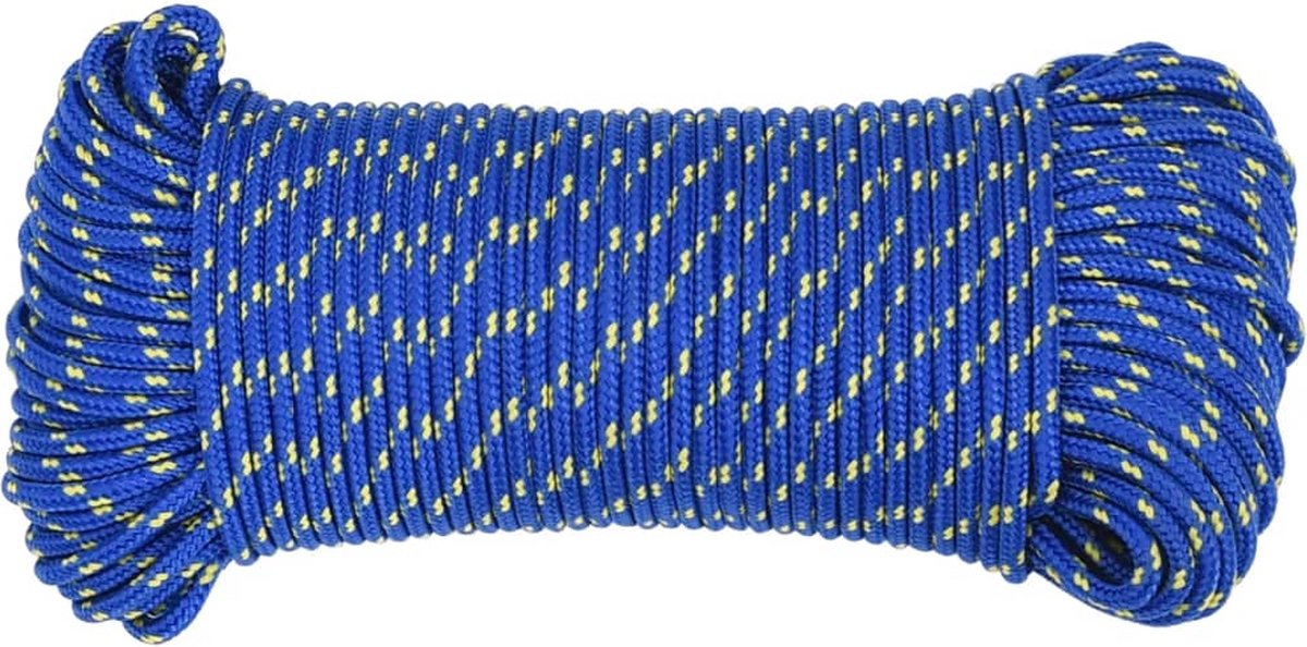 Vidaxl Boottouw 3 Mm 50 M Polypropyleen - Blauw