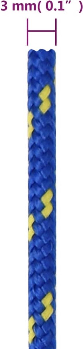 Vidaxl Boottouw 3 Mm 50 M Polypropyleen - Blauw