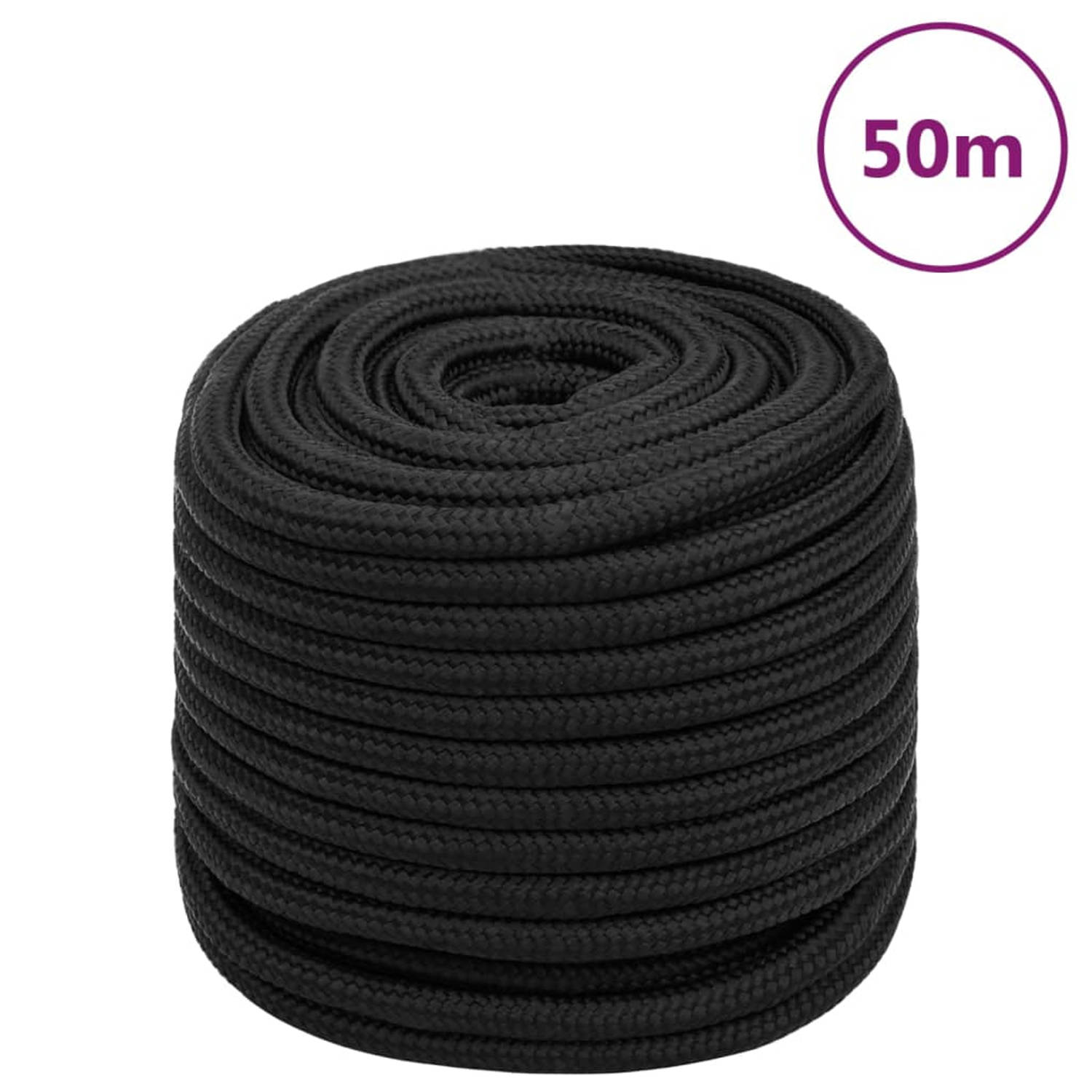 Vidaxl Boottouw 18 Mm 50 M Polypropeen - Zwart