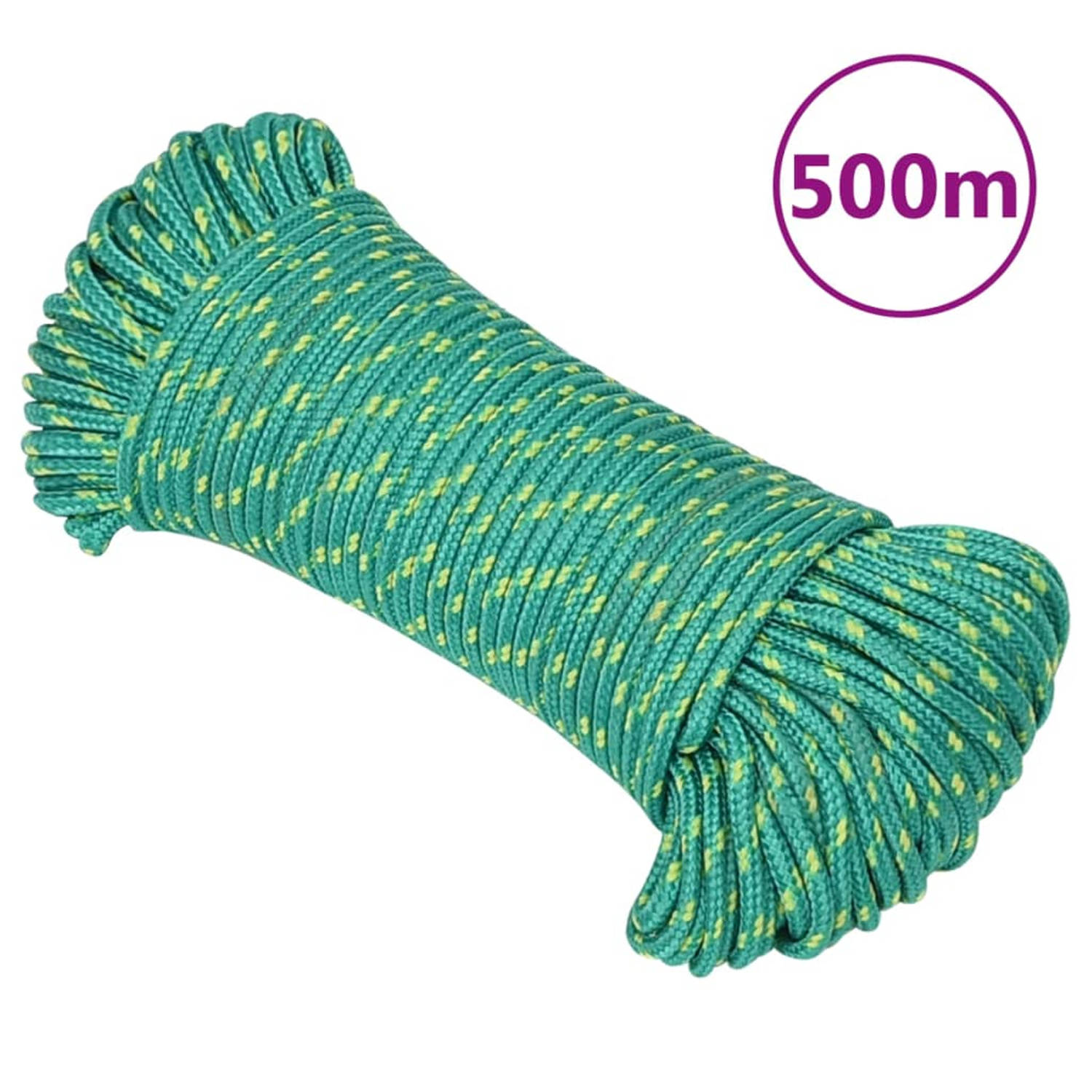 Vidaxl Boottouw 4 Mm 500 M Polypropyleen - Groen