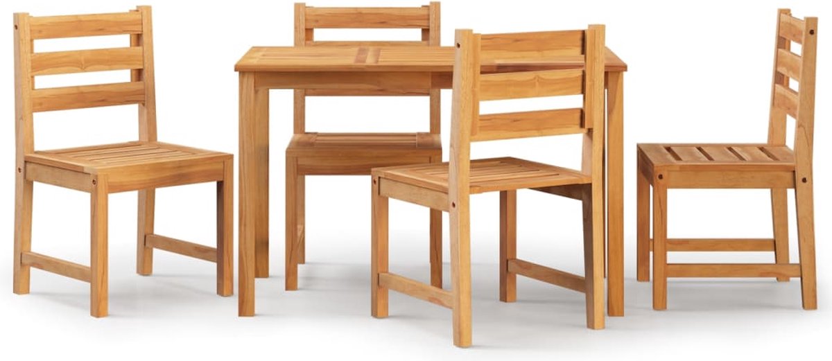 Vidaxl 5-delige Tuinset Massief Teakhout - Bruin