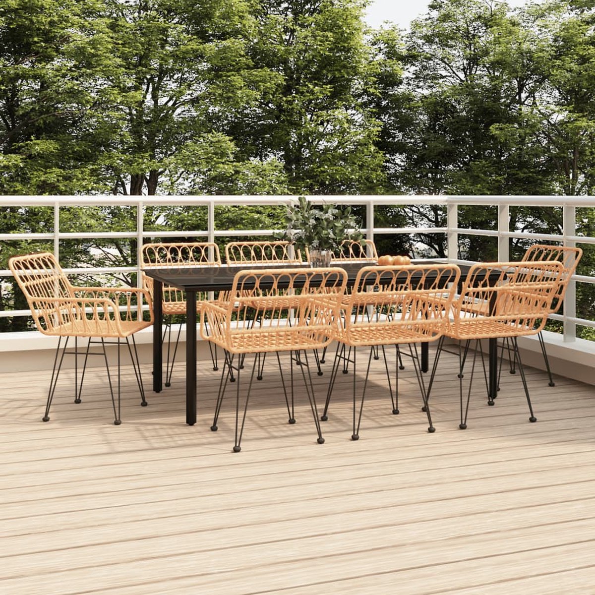 Vidaxl 9-delige Tuinset Poly Rattan - Bruin