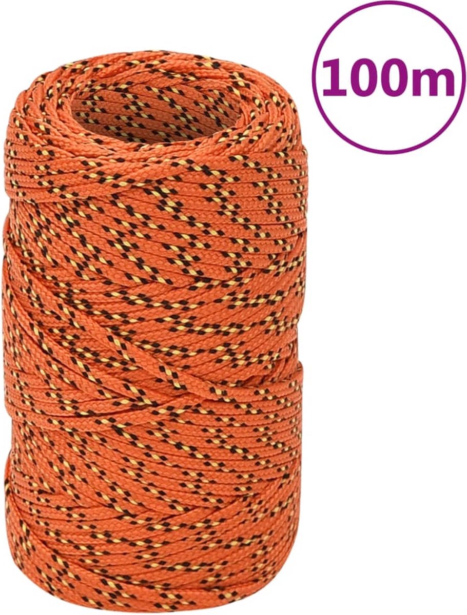 Vidaxl Boottouw 2 Mm 100 M Polypropyleen Oranje