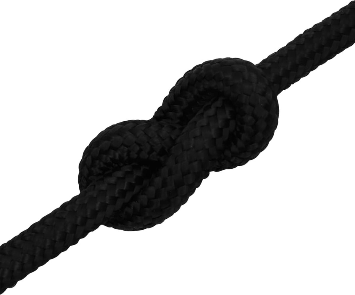 Vidaxl Werktouw 16 Mm 25 M Polyester - Zwart