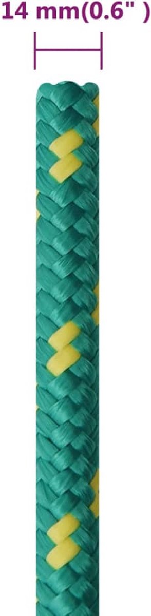 Vidaxl Boottouw 14 Mm 250 M Polypropyleen - Groen