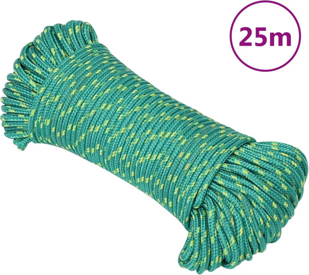 Vidaxl Boottouw 3 Mm 25 M Polypropyleen Groen