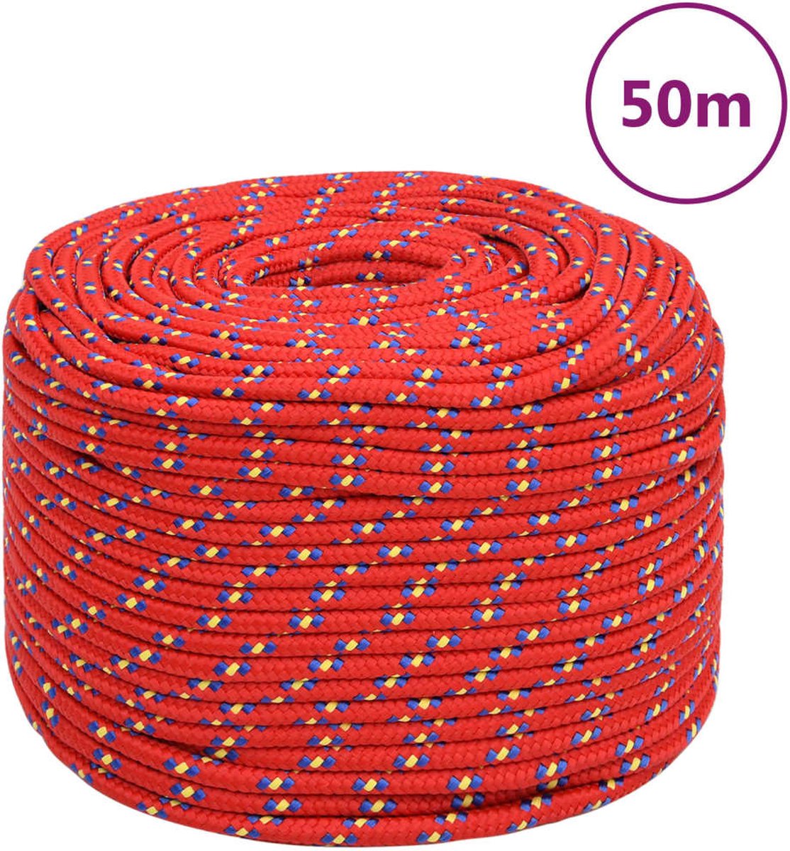 Vidaxl Boottouw 8 Mm 50 M Polypropyleen - Rood