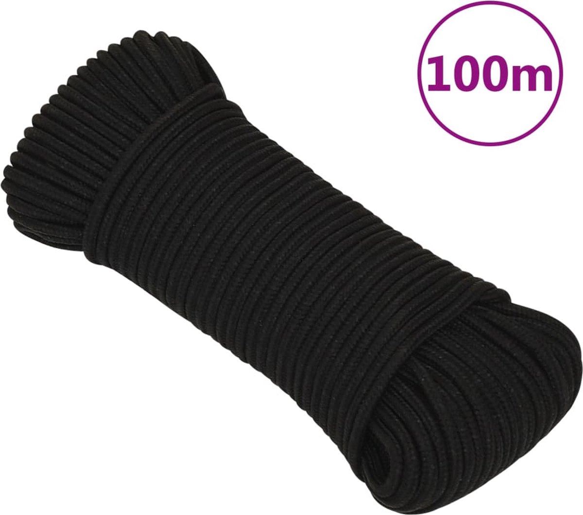 Vidaxl Werktouw 4 Mm 100 M Polyester - Zwart