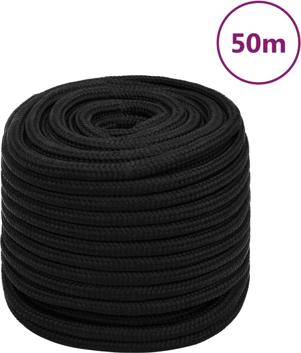 Vidaxl Werktouw 18 Mm 50 M Polyester - Zwart