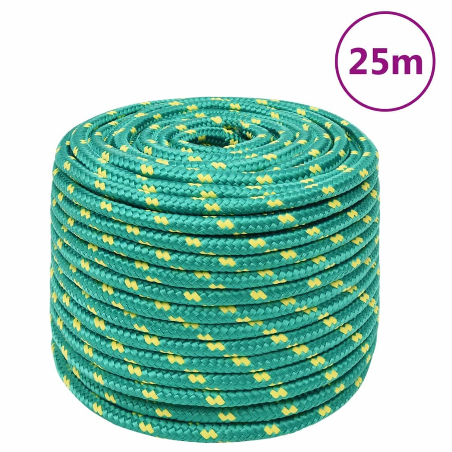 Vidaxl Boottouw 12 Mm 25 M Polypropyleen Groen