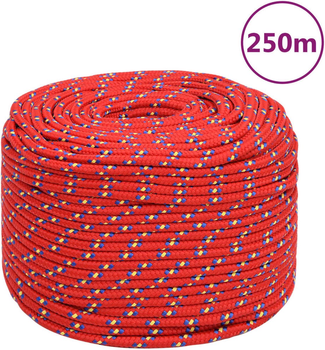 Vidaxl Boottouw 6 Mm 250 M Polypropyleen Rood