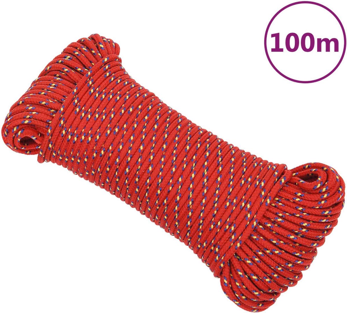 Vidaxl Boottouw 4 Mm 100 M Polypropyleen - Rood