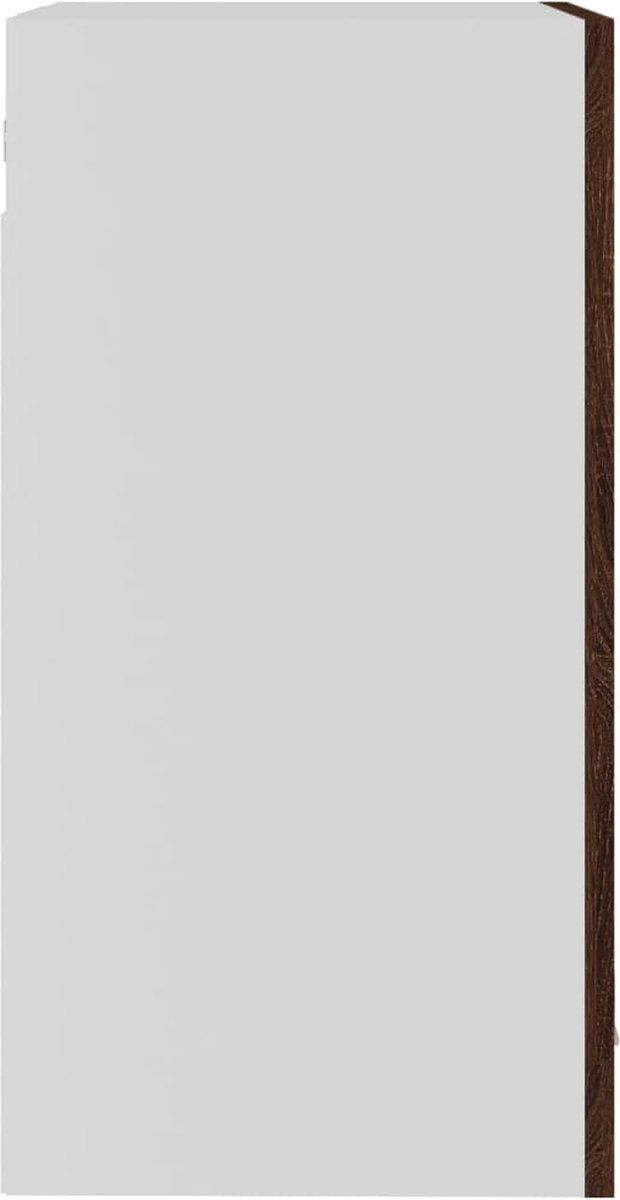 Vidaxl Wandkast 40x31x60 Cm Glas En Bewerkt Houteikenkleurig - Bruin