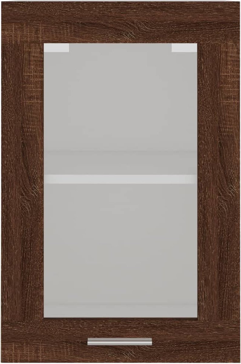 Vidaxl Wandkast 40x31x60 Cm Glas En Bewerkt Houteikenkleurig - Bruin