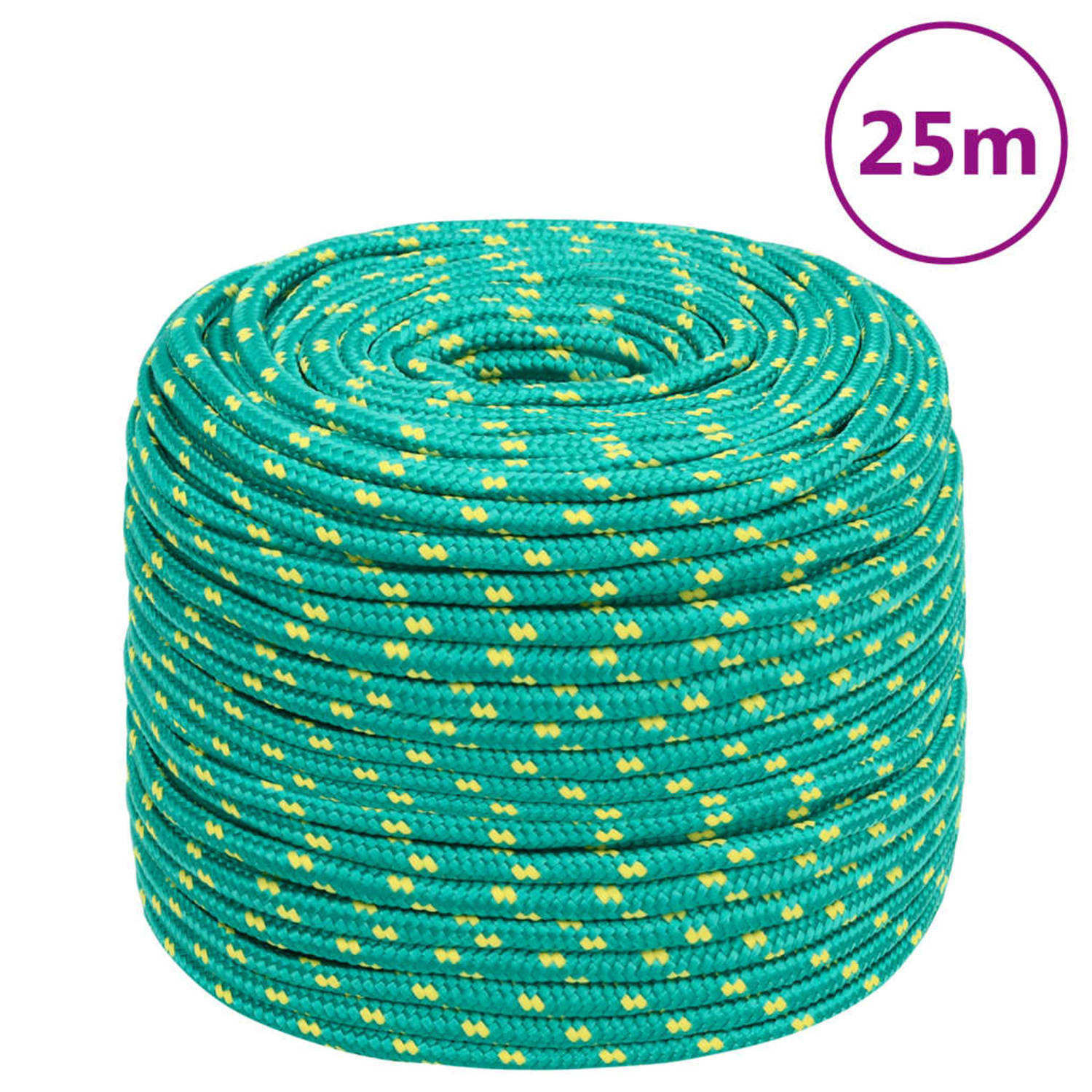 Vidaxl Boottouw 8 Mm 25 M Polypropeen - Groen