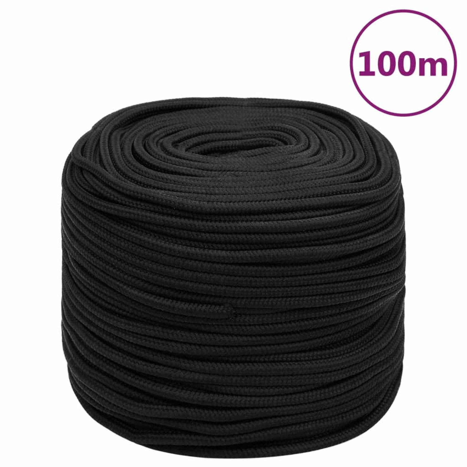 Vidaxl Boottouw 6 Mm 100 M Polypropeen - Zwart