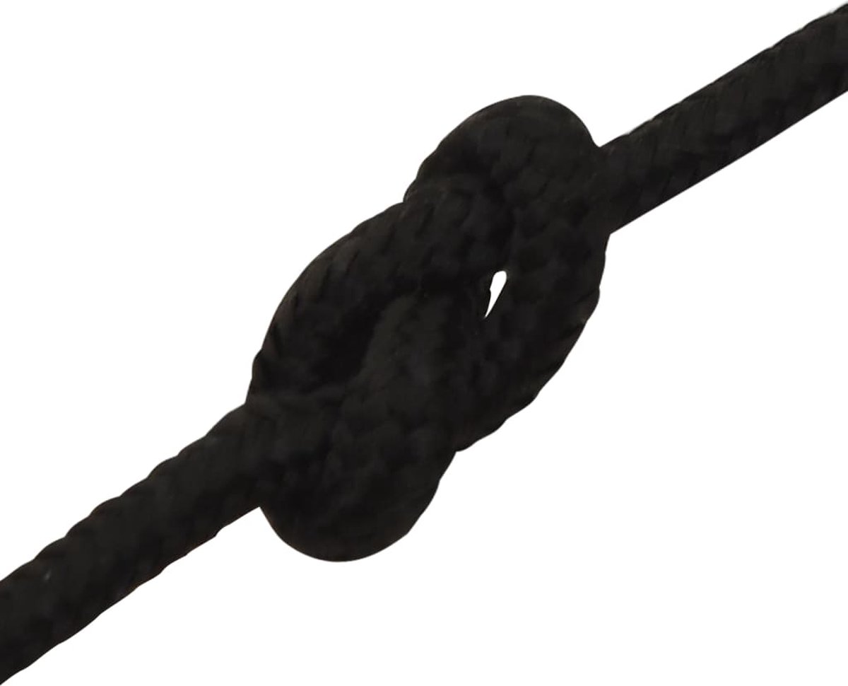 Vidaxl Werktouw 3 Mm 25 M Polyester - Zwart