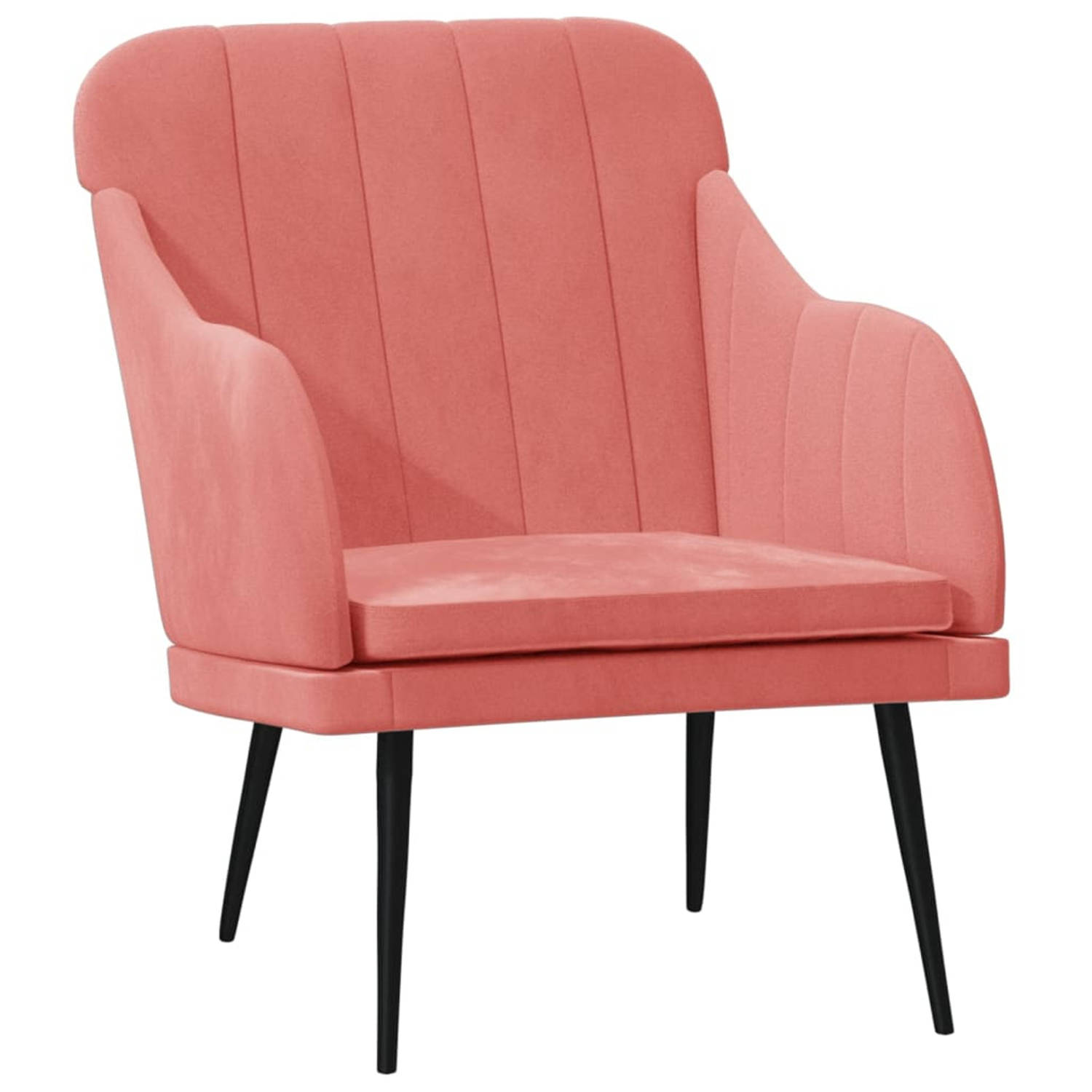 Vidaxl Fauteuil 63x76x80 Cm Fluweel - Roze