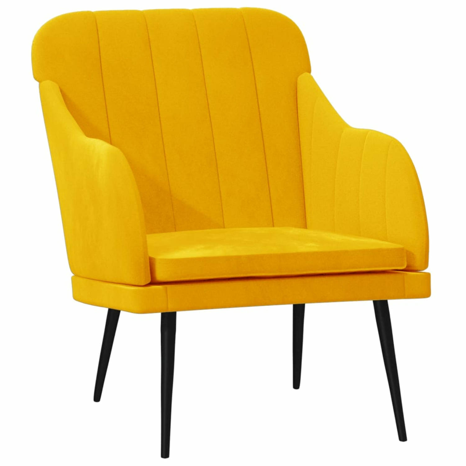 Vidaxl Fauteuil 63x76x80 Cm Fluweel - Geel