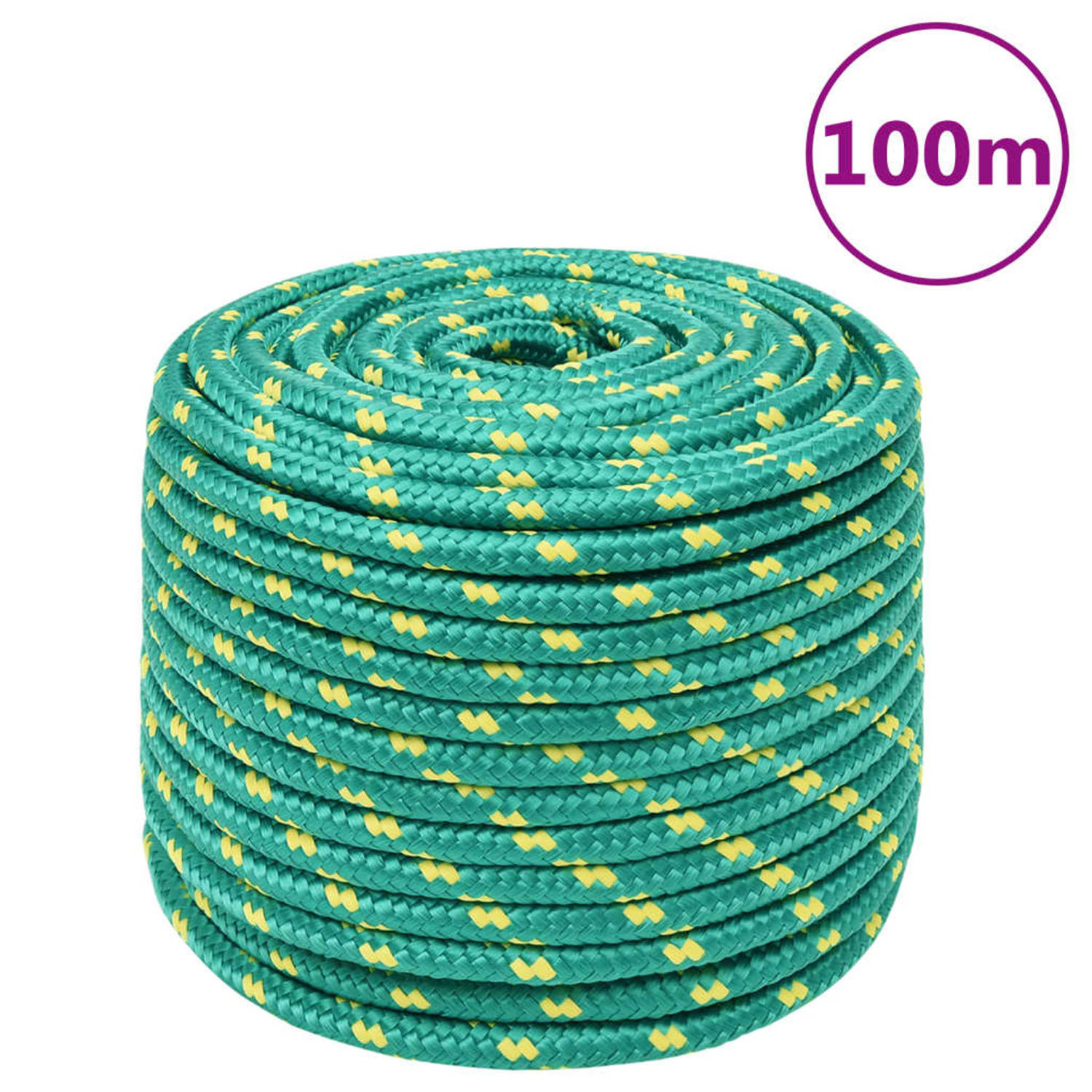 Vidaxl Boottouw 12 Mm 100 M Polypropyleen - Groen