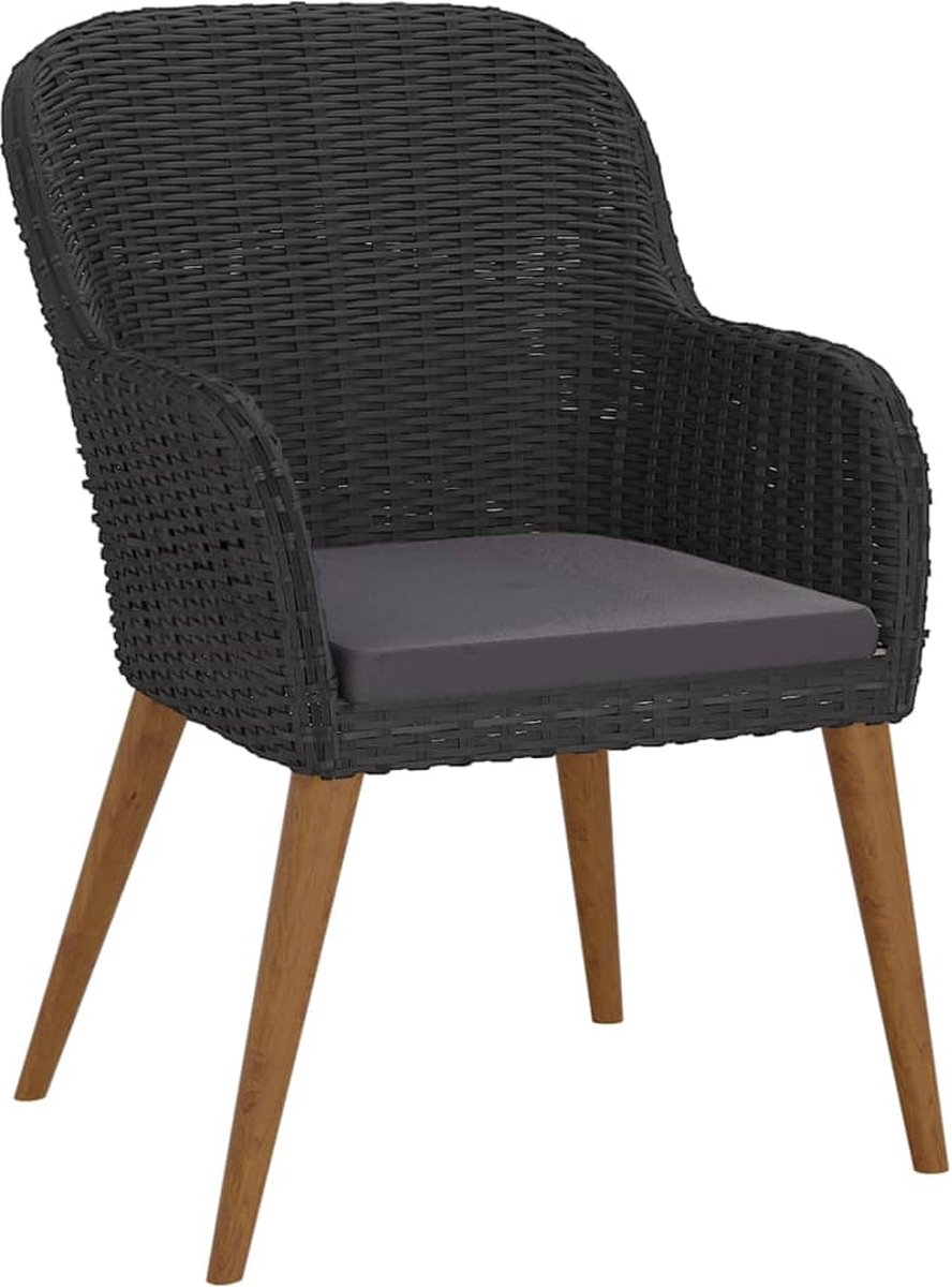 Vidaxl 7-delige Tuinset Met Kussens - Zwart