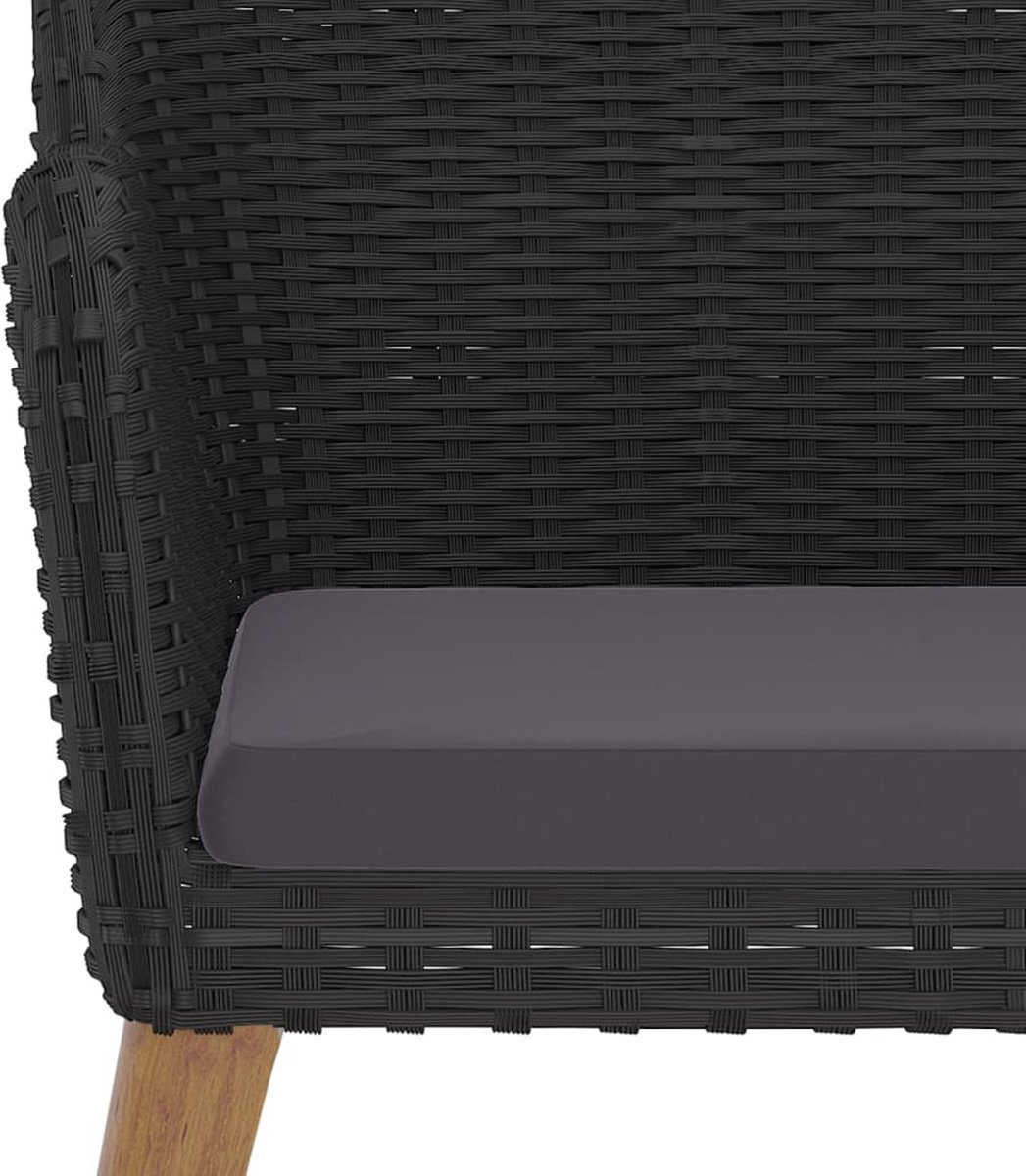 Vidaxl 7-delige Tuinset Met Kussens - Zwart