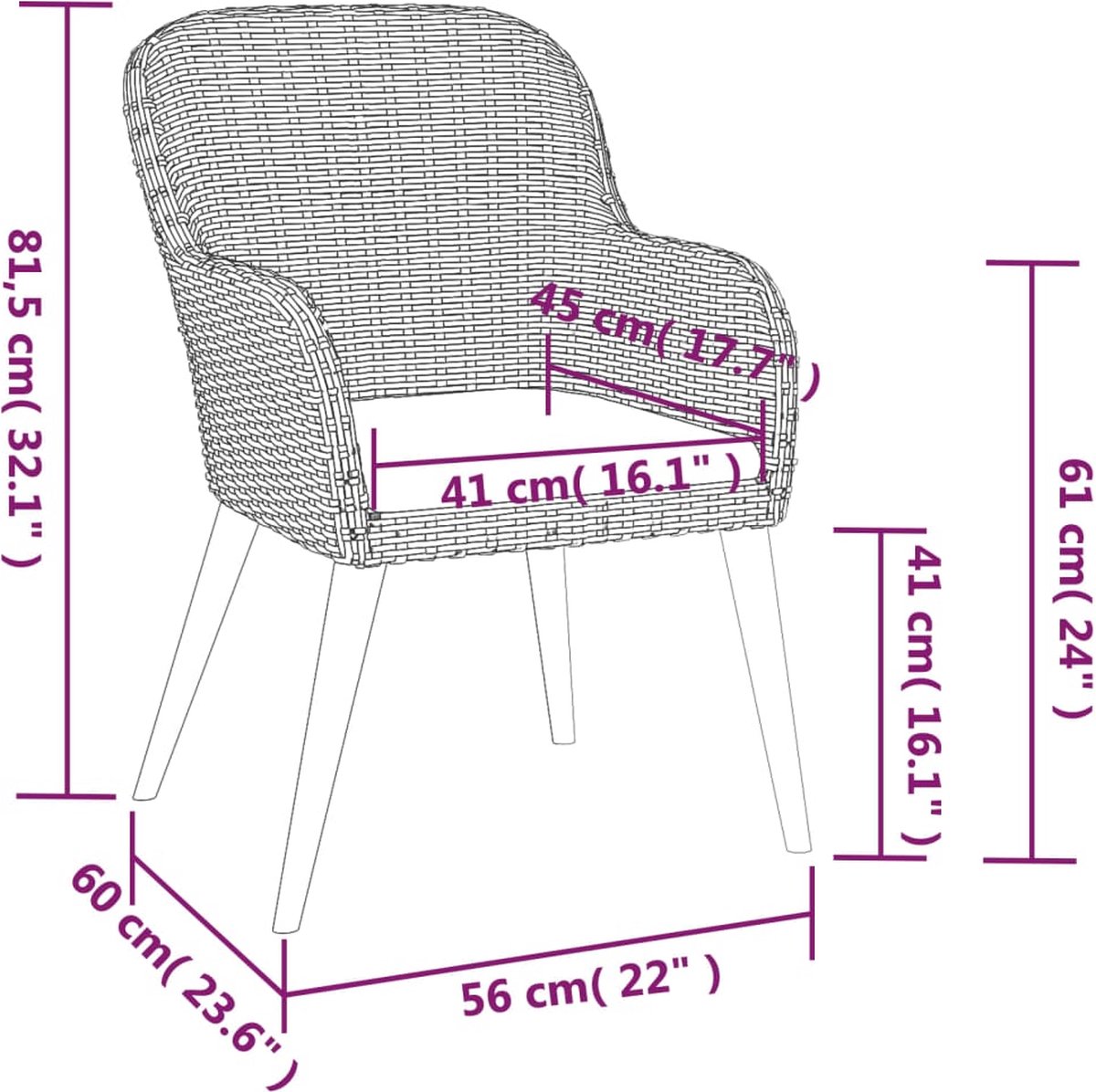 Vidaxl 7-delige Tuinset Met Kussens - Zwart