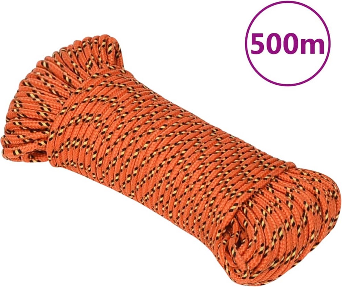 Vidaxl Boottouw 5 Mm 500 M Polypropyleen Oranje