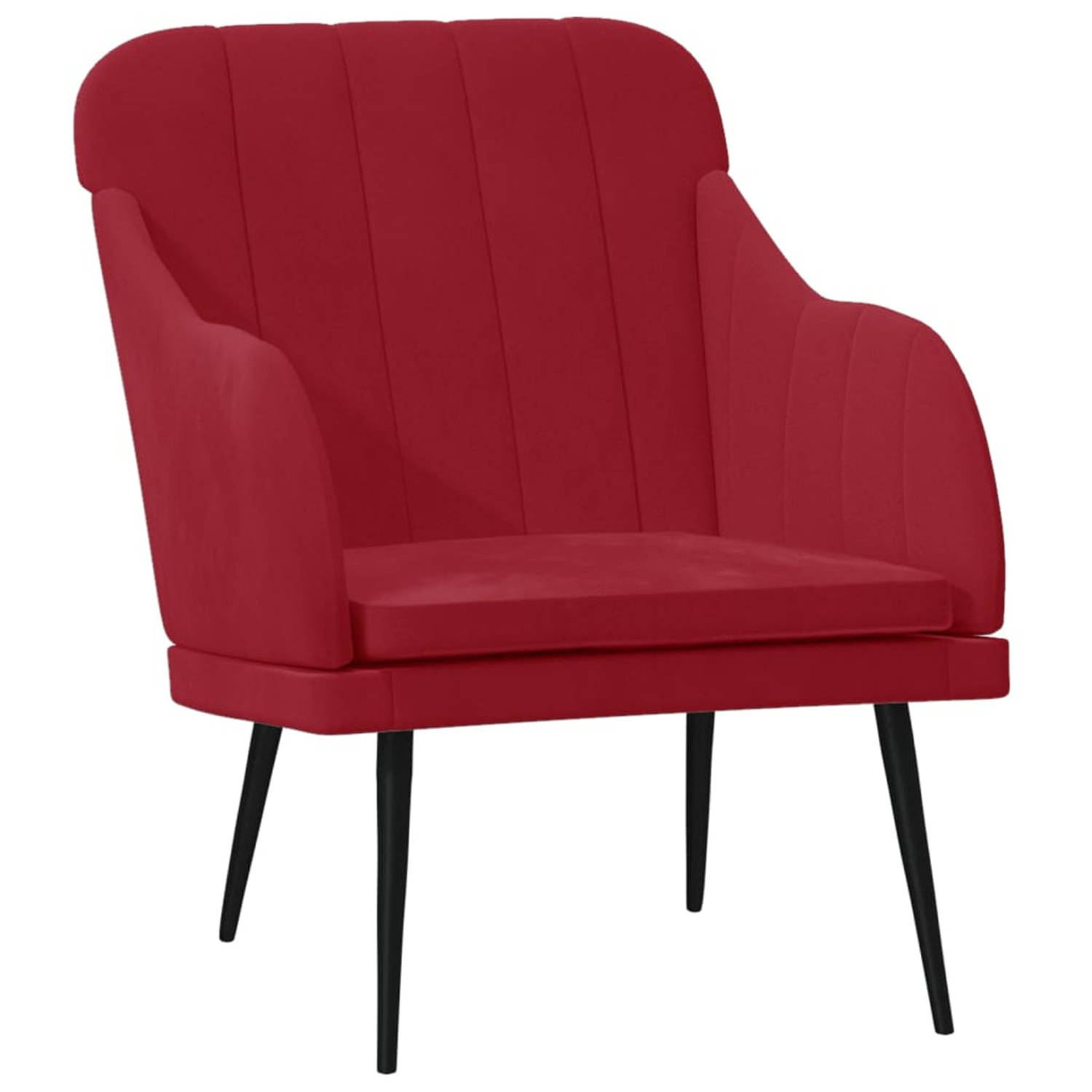 Vidaxl Fauteuil 63x76x80 Cm Fluweel Wijn - Rood