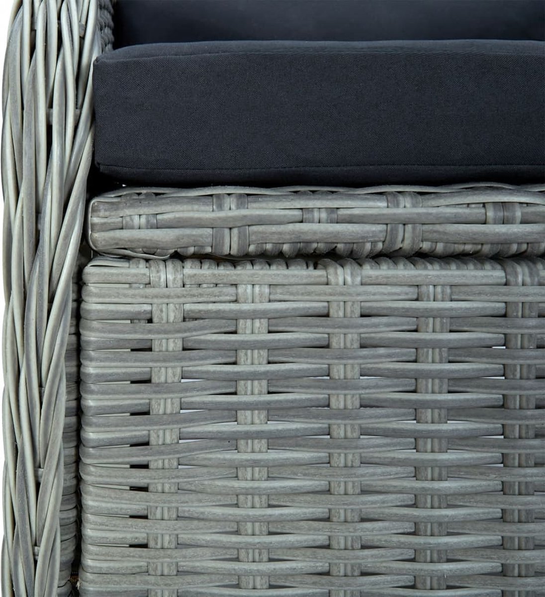 Vidaxl 7-delige Tuinset Poly Rattan Licht - Grijs