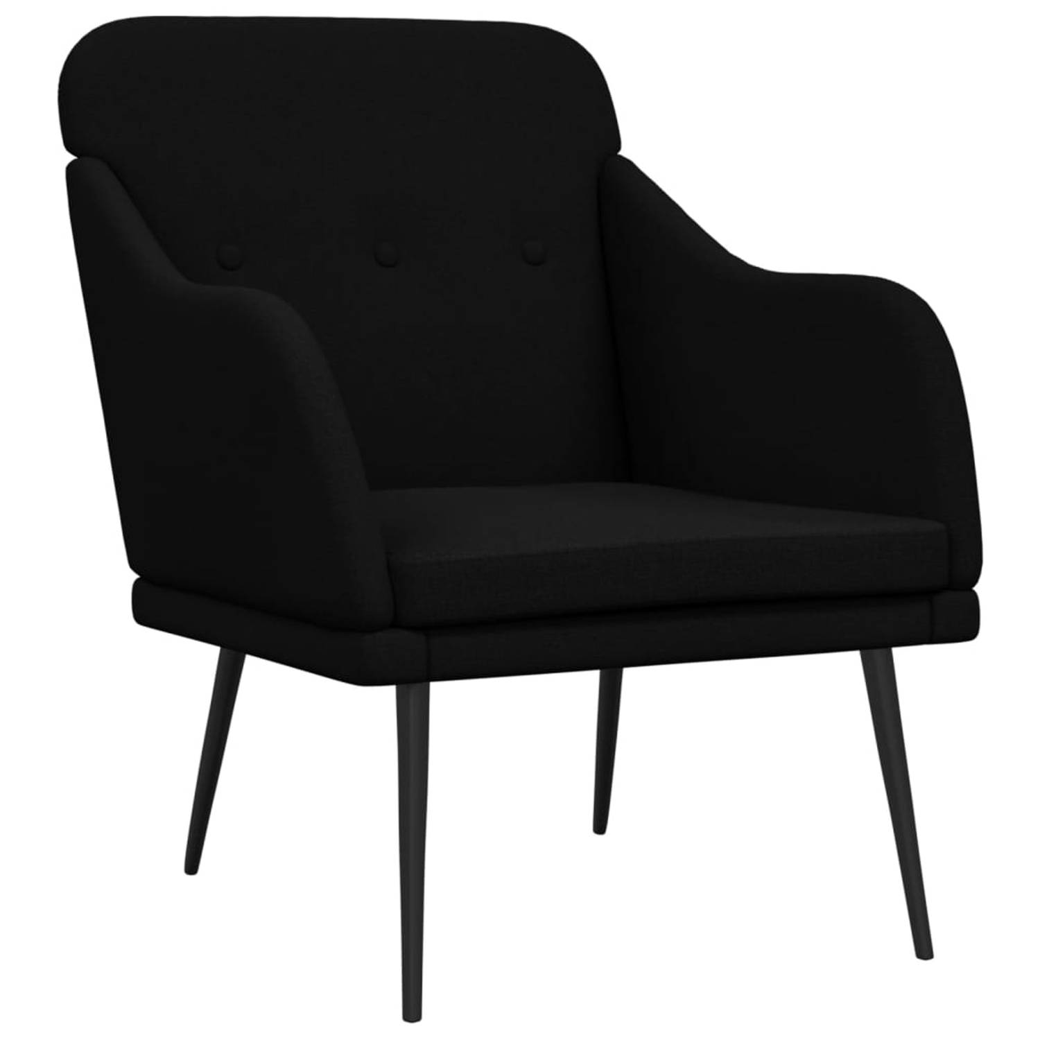 Vidaxl Fauteuil 63x76x80 Cm Stof - Zwart