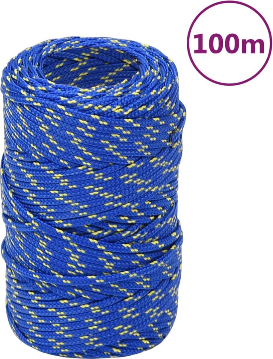 Vidaxl Boottouw 2 Mm 100 M Polypropyleen - Blauw