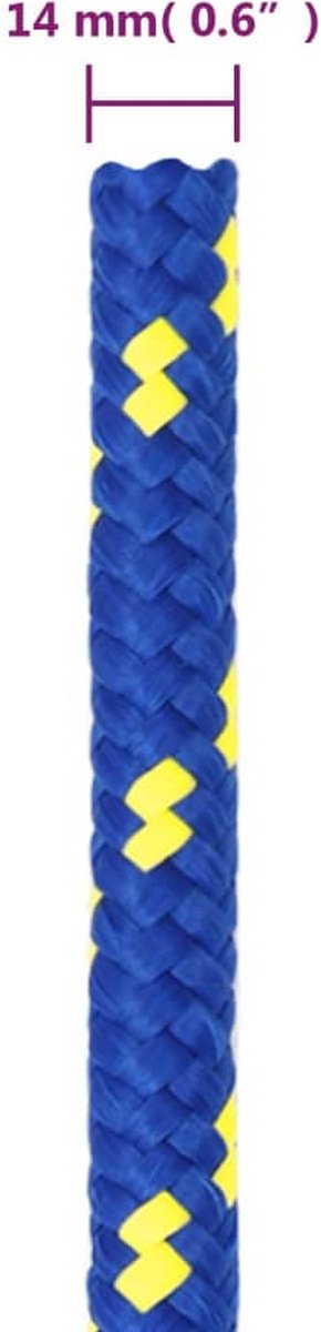 Vidaxl Boottouw 14 Mm 100 M Polypropeen - Blauw