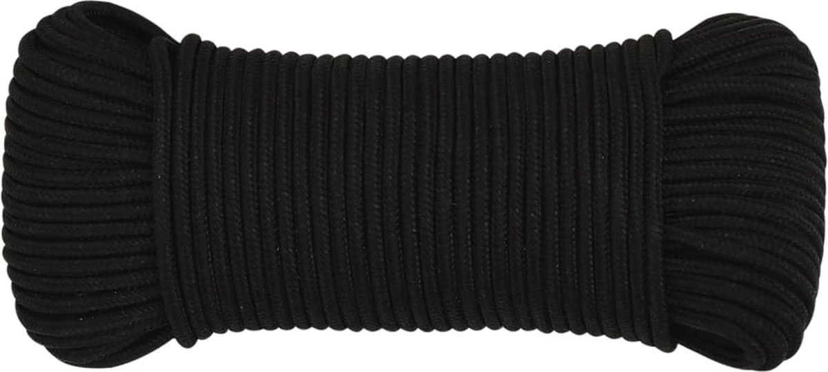 Vidaxl Werktouw 5 Mm 100 M Polyester - Zwart